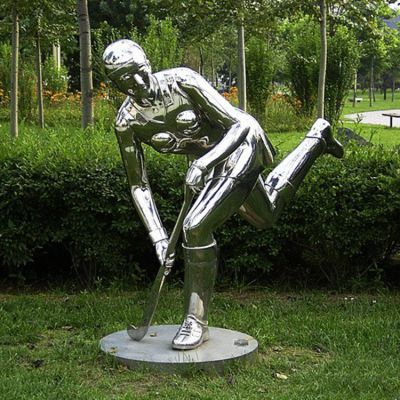 学校公园不锈钢 镜面抽象运动主题人物雕塑