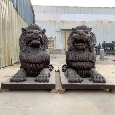 铜雕大型狮子工厂雕塑
