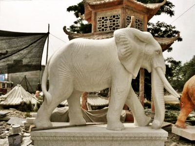 寺庙庭院石雕创意大型户外园林景观装饰品大象雕塑