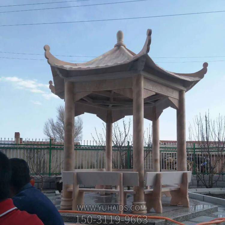 古代园林石亭子雕刻样式 仿古建筑石雕凉亭石长廊制作雕塑