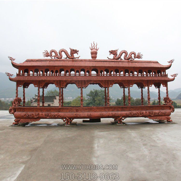 大型寺庙景观铜雕香炉雕塑