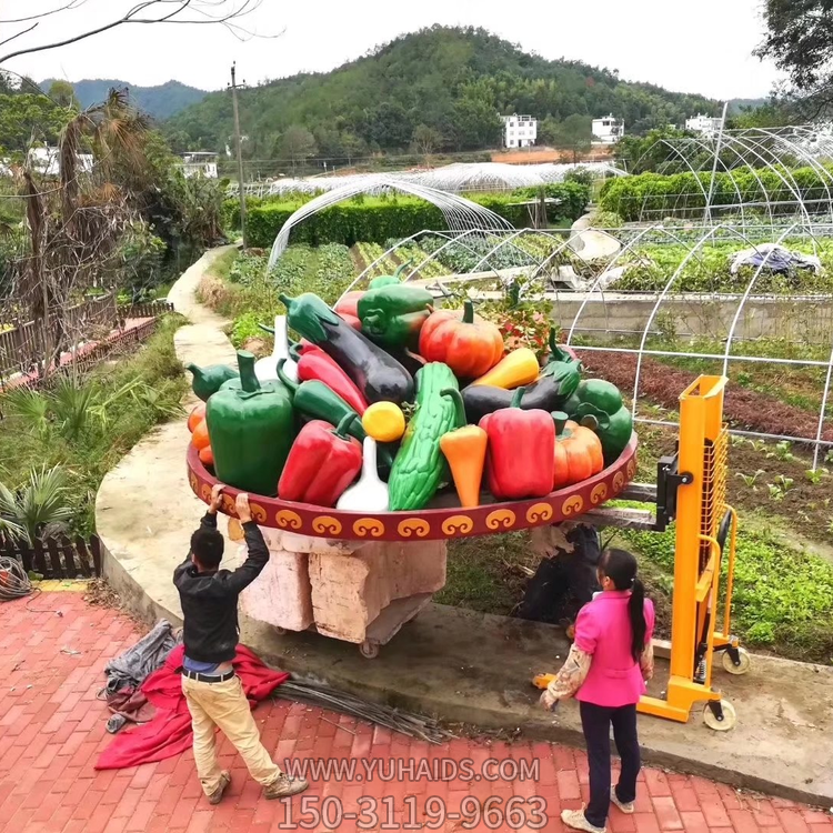 农场大型玻璃钢仿真彩绘蔬菜蔬菜景观雕塑