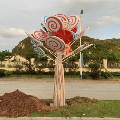 户外园林景观棒棒糖树雕塑