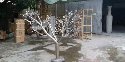 不锈钢公园抽象小树雕塑