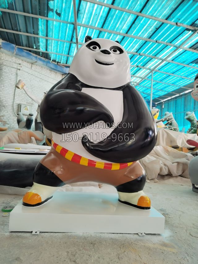 打太极的功夫熊猫雕塑