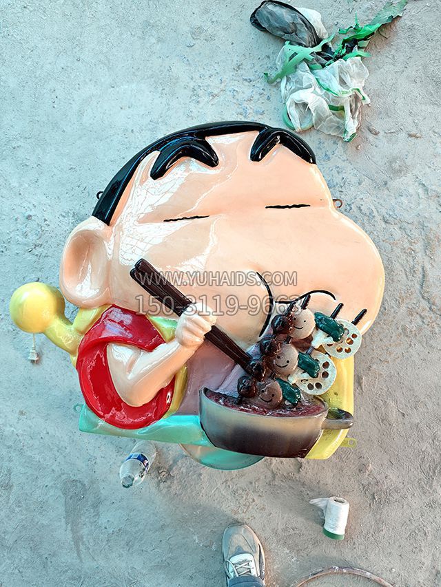 玻璃钢发光蜡笔小新门头装饰雕塑
