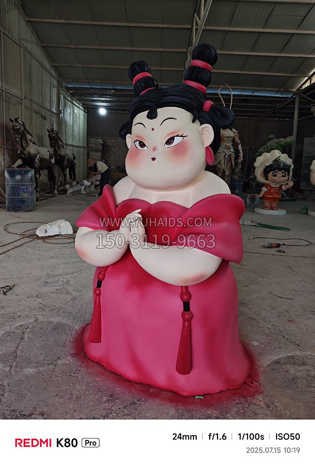 石矶娘娘玻璃钢胖美女雕塑