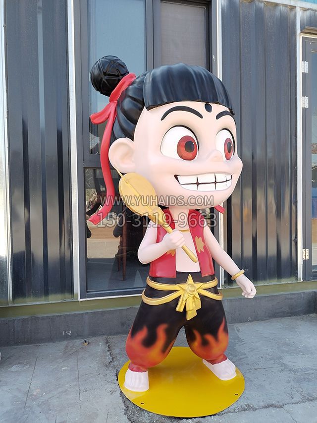 玻璃钢大个哪吒雕塑