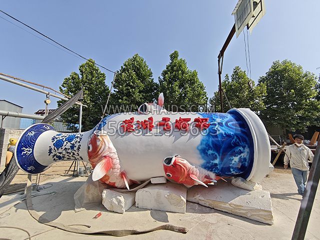 大型玻璃钢花瓶瓶子雕塑