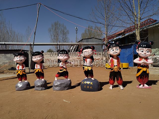 玻璃钢哪吒系列雕塑