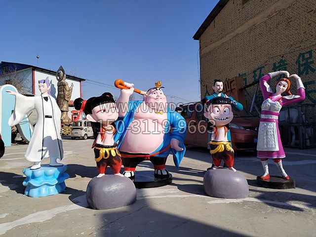玻璃钢哪吒系列人物雕塑