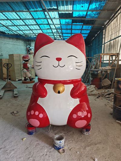 泡沫雕刻招财猫商超门市美陈雕塑