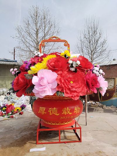 玻璃钢大花篮学校景观雕塑