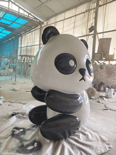 泡沫熊猫玻璃钢雕塑