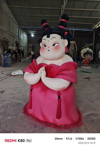 石矶娘娘玻璃钢胖美女雕塑
