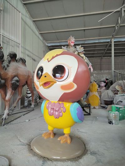 玻璃钢卡通小鸟雕塑