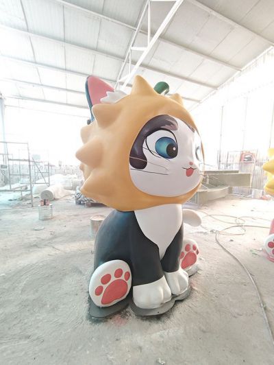 玻璃钢卡通小猫咪雕塑