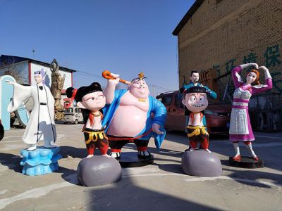 玻璃钢哪吒系列人物雕塑