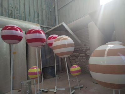 玻璃钢棒棒糖雕塑摆件