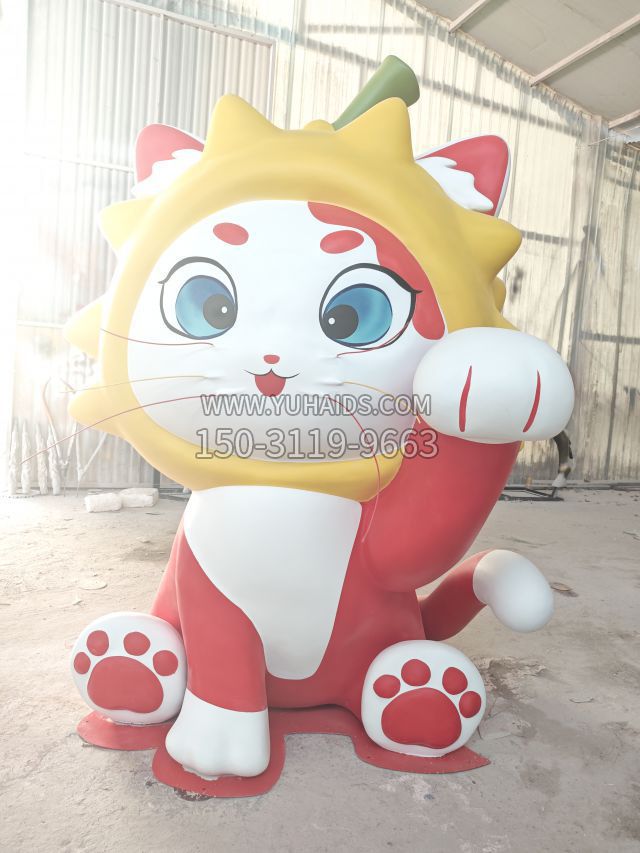 榴莲卡通招财猫咪 (10)雕塑