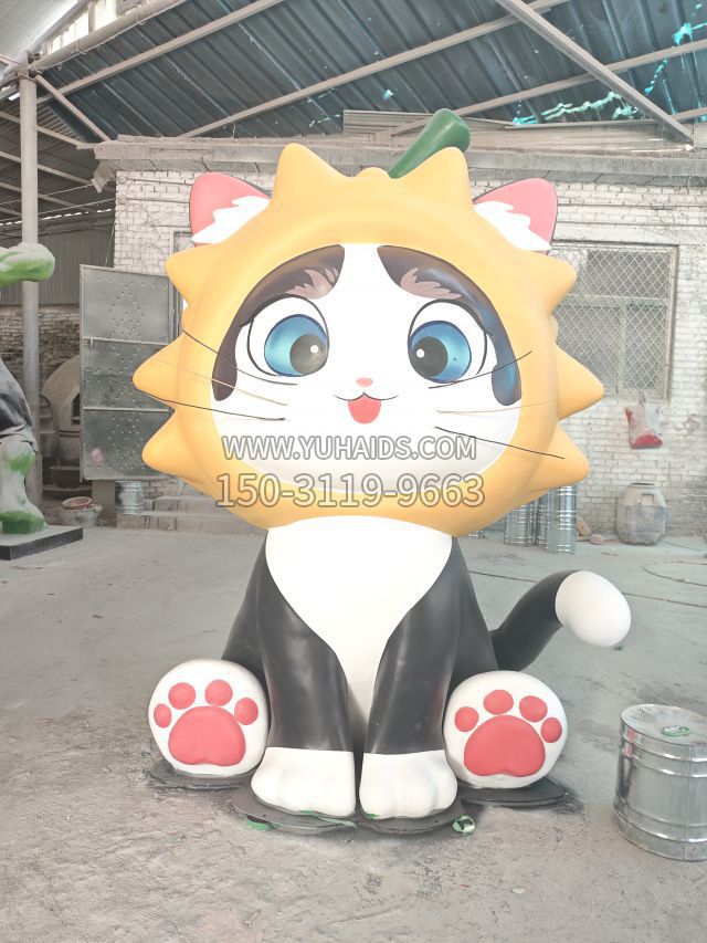 榴莲卡通招财猫咪 (1)雕塑