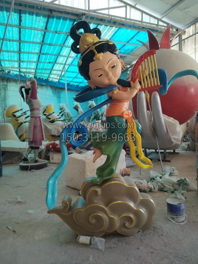 敦煌飞天卡通仙女 (4)雕塑