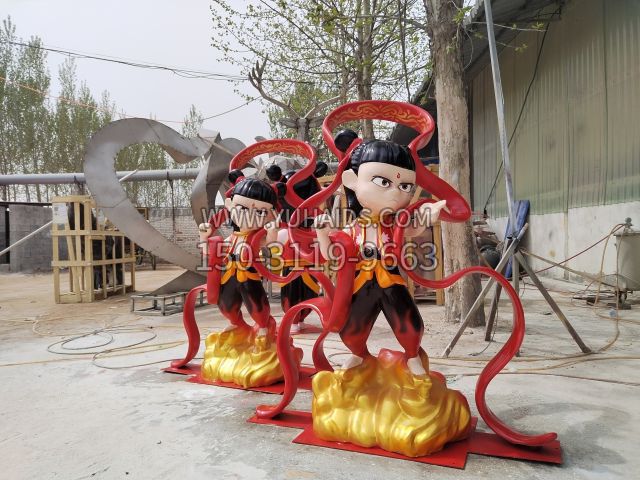飘带哪吒 (19)雕塑