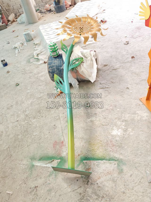 不锈钢向日葵太阳花 (2)雕塑