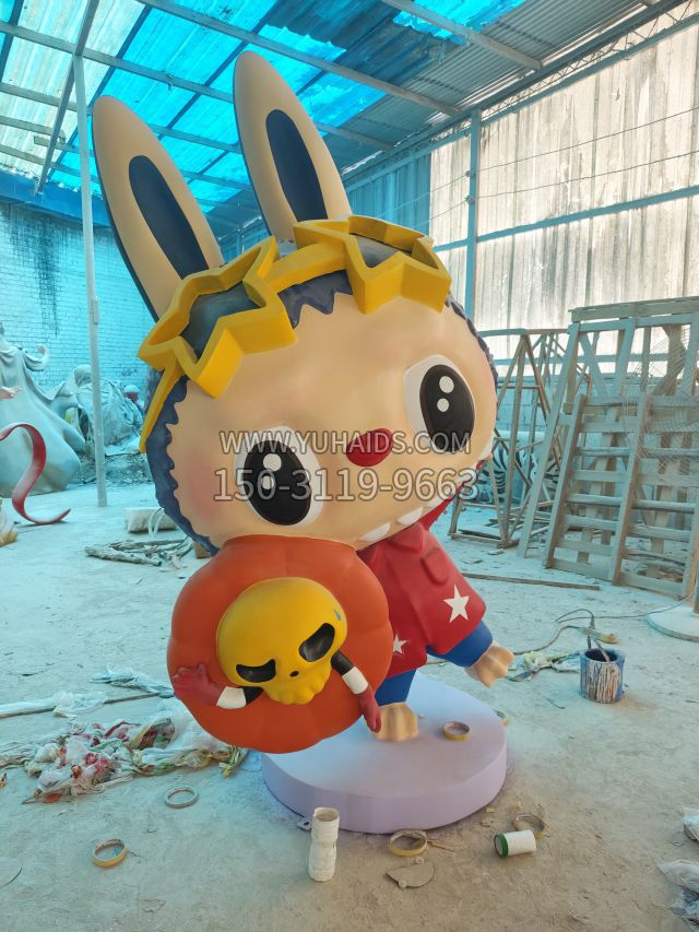 骷髅拉布布 (1)雕塑