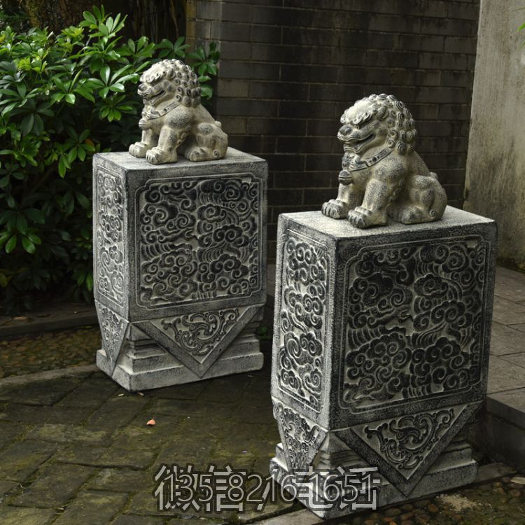 仿古石雕门墩抱鼓石