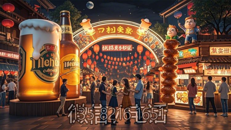 啤酒烤串发光门头雕塑