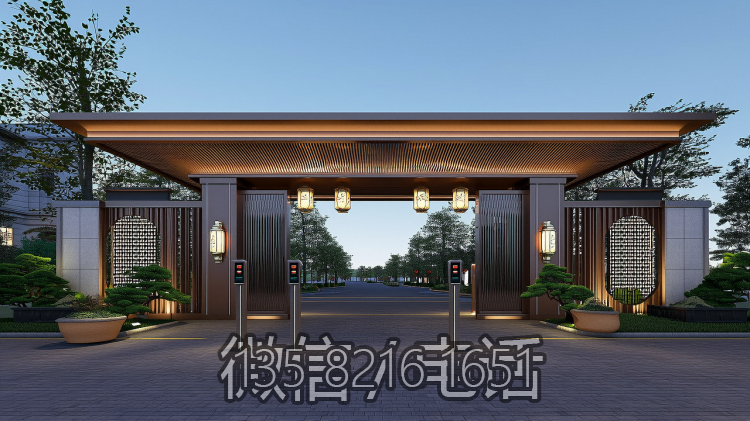 公园园林现代不锈钢大门造型