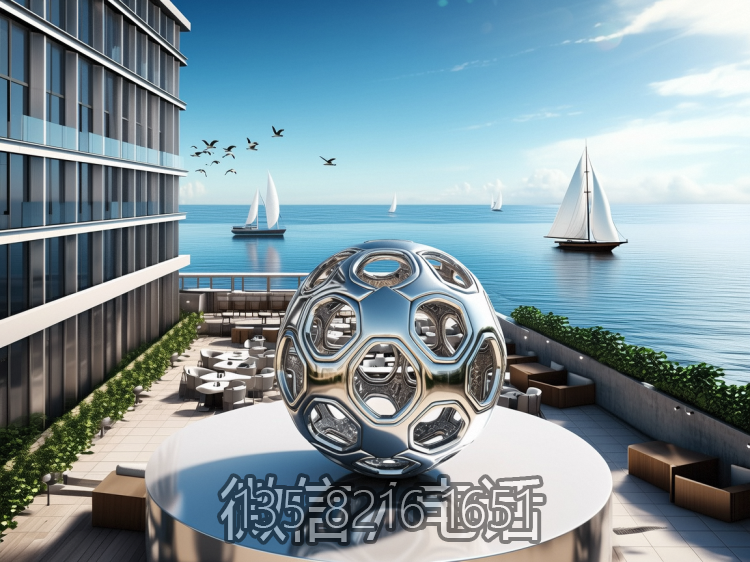 不锈钢镂空足球景观雕塑