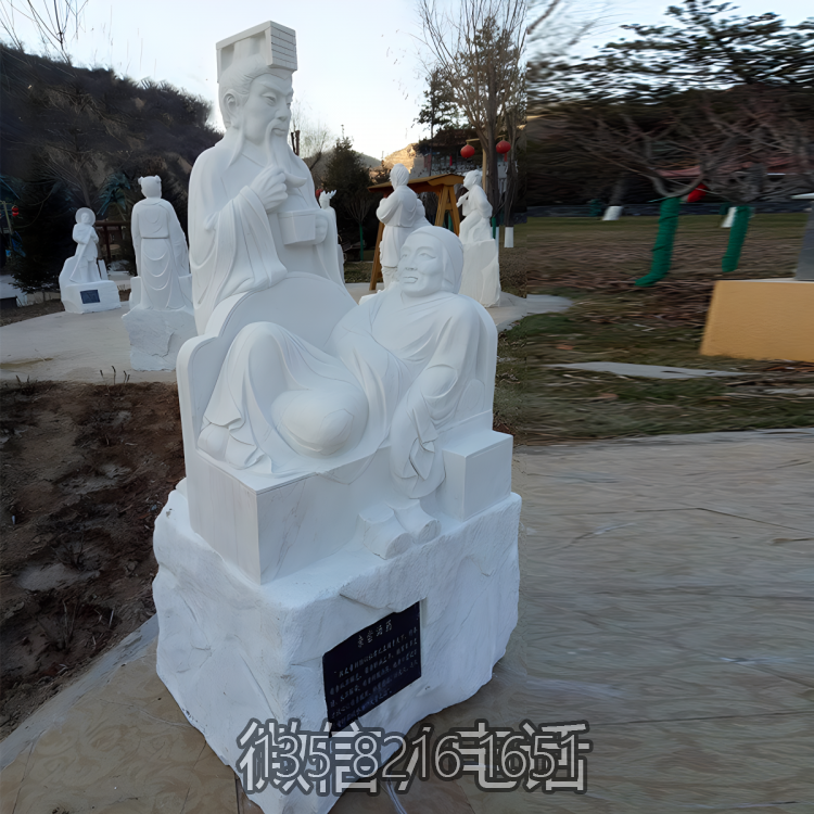 亲尝汤药汉白玉二十四孝人物雕塑