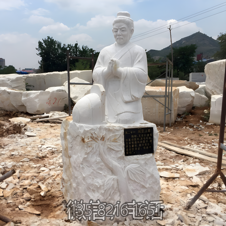 闻雷泣墓汉白玉二十四孝人物雕塑