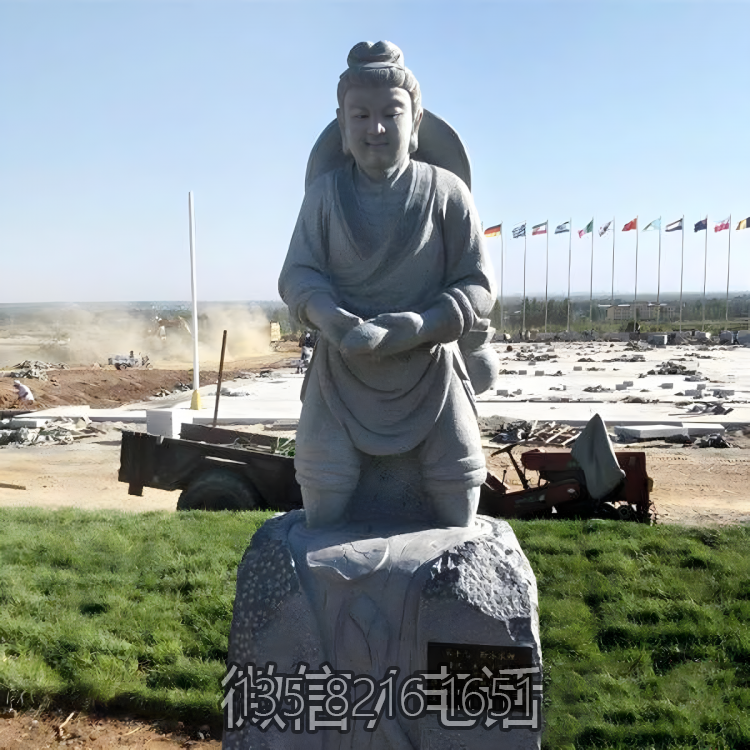 卧冰求鲤花岗岩二十四孝人物雕塑
