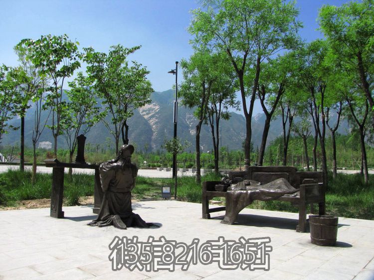 尝粪忧心二十四孝铸铜情景人物雕塑