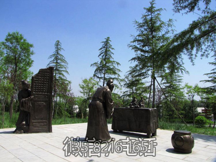 刻木事亲二十四孝铸铜情景人物雕塑