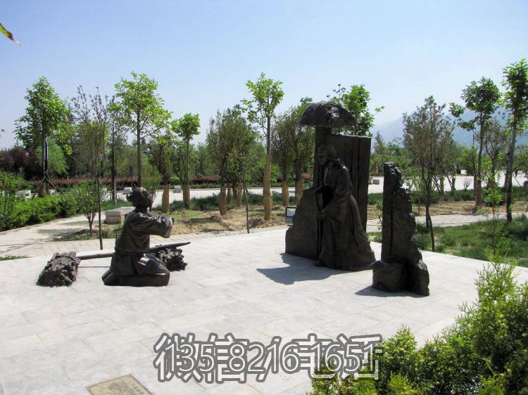 啮指痛心二十四孝铸铜情景人物雕塑