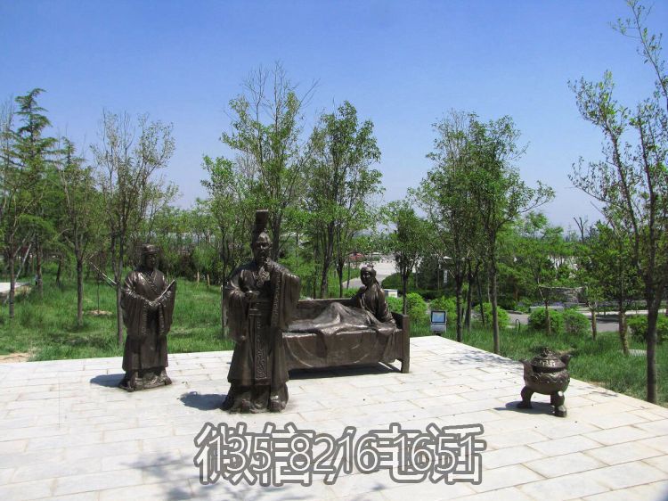 亲尝汤药二十四孝铸铜情景人物雕塑