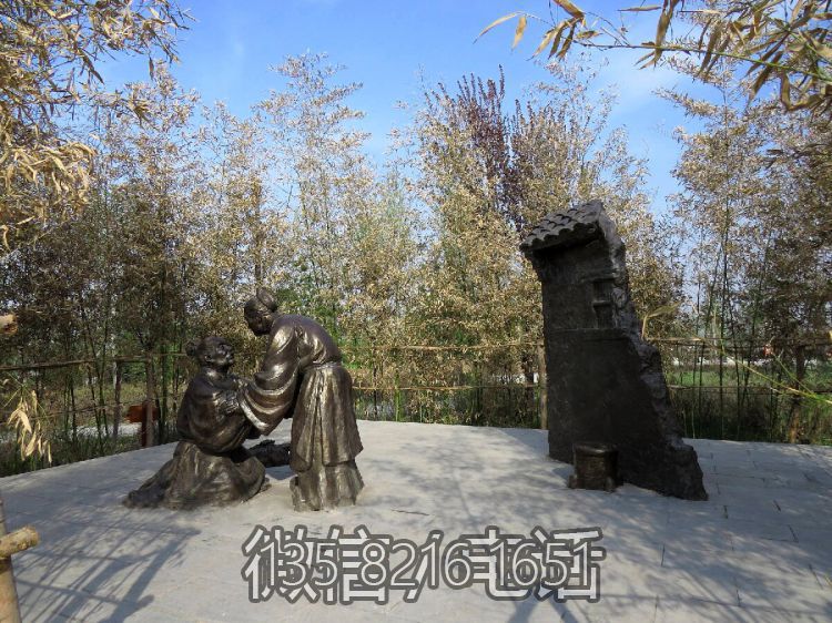 弃官寻母二十四孝铸铜情景人物雕塑