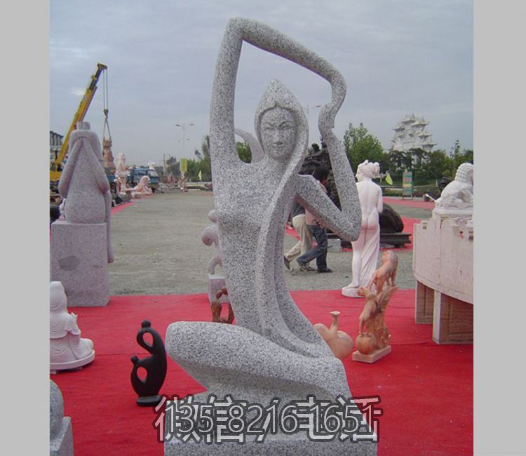 户外园林景观装饰摆件大理石石雕抽象人物美女雕塑