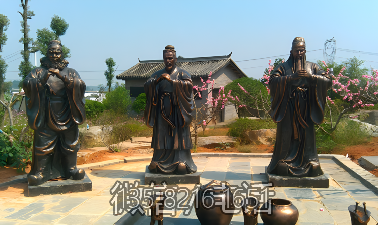 桃园三结义铸铜人物雕塑