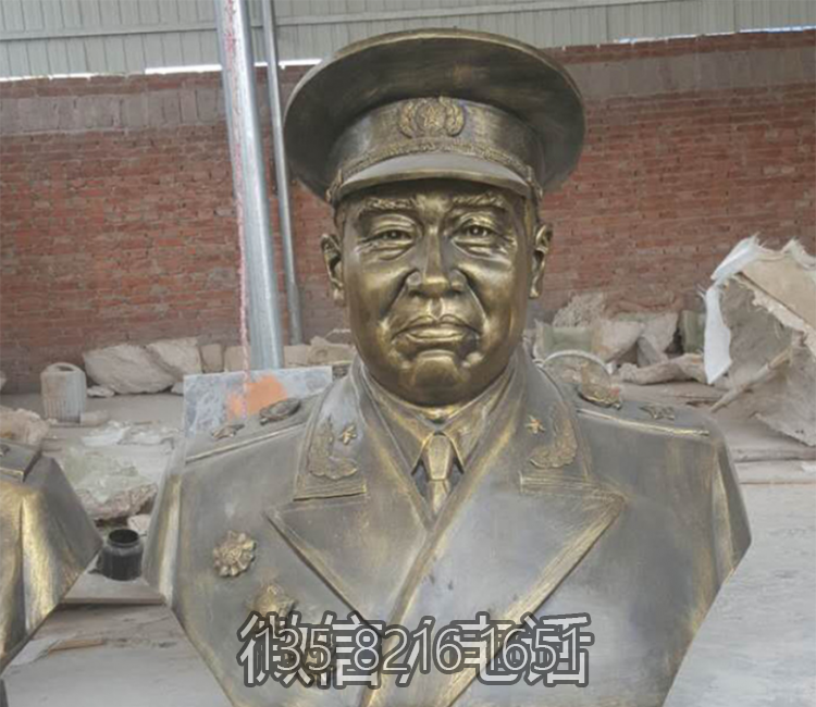铜雕半身像名人景观十大元帅朱德雕塑
