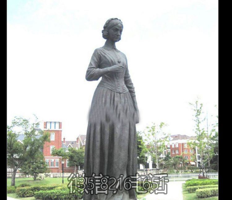 医院名人人物玻璃钢仿铜南丁格尔雕塑