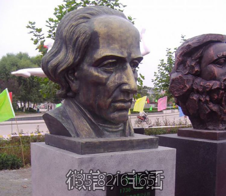 花园景观玻璃钢仿铜名人头像瓦特雕塑