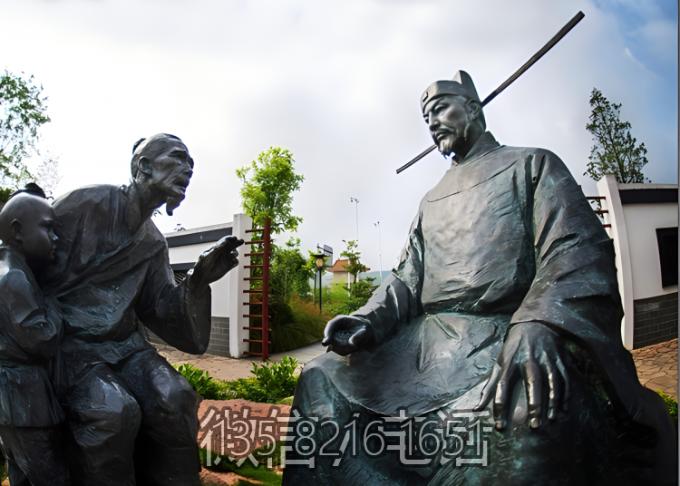 园林户外玻璃钢仿铜名人伟人包拯雕塑