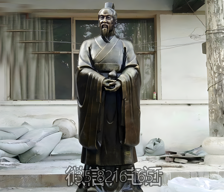 玻璃钢仿铜名人景观古代名医扁鹊雕塑