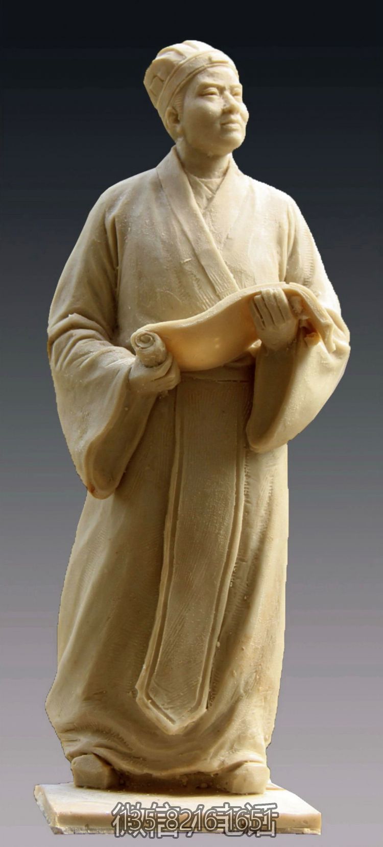 汉白玉石雕景观历史古代定制四大发明造纸术人物蔡伦雕塑