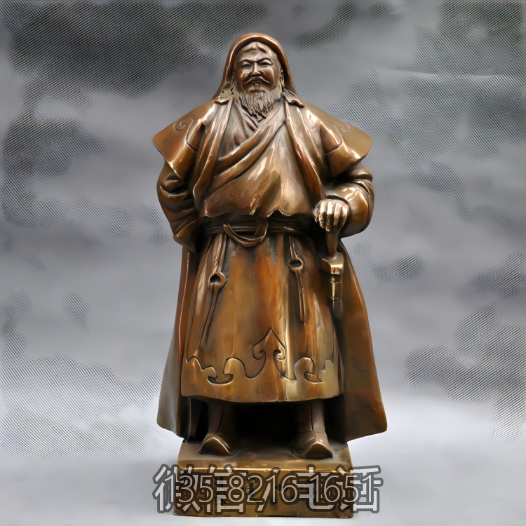 玻璃钢仿铜定制蒙古可汗成吉思汗雕塑